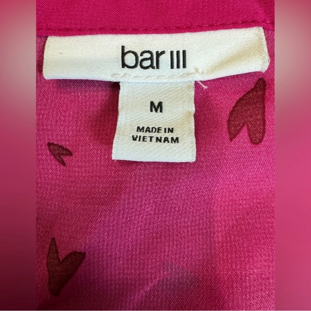 Bar III Fuchsia Ruffle Sleeve Blouse - Picture 2 of 5